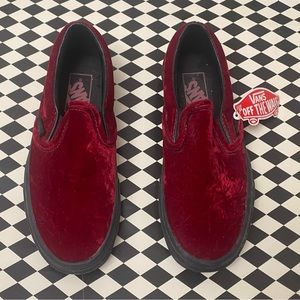 NWT Oxblood Red Velvet Vans